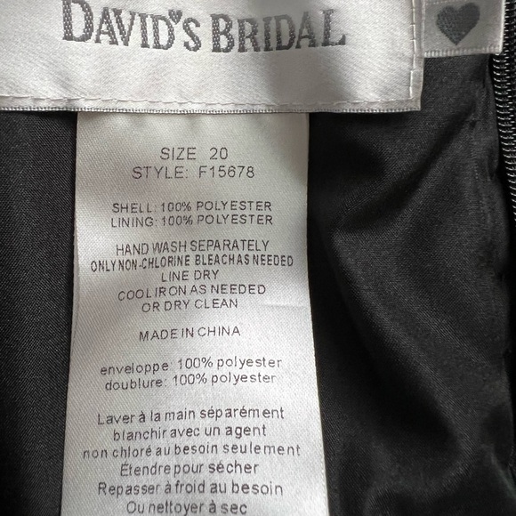 David’s Bridal Sz 20 Black High Lo Fancy Dress - Picture 9 of 10